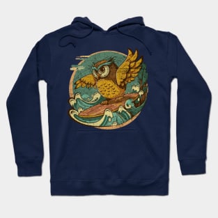 Owl Surfing Art Hoodie